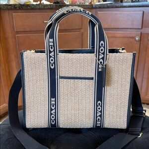 Coach Tan and Black Tote Bag